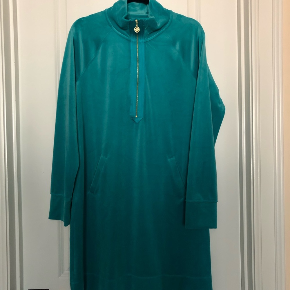 Lilly Pulitzer Green Velvet Dress - Size Large